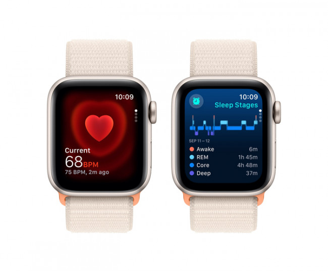 Apple Watch SE 2 GPS 40mm Starlight Aluminum Case w. Starlight S. Band - M/L (MR9W3) б/у